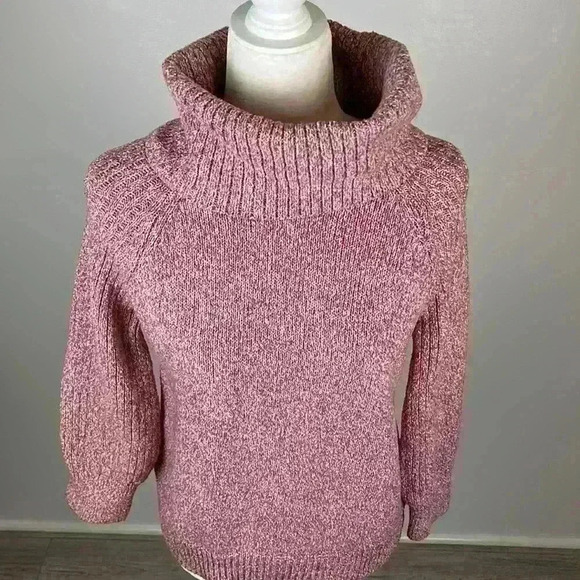 Nine West Pink Cowl Neck Pullover Sweater Size M - Picture 2 of 8